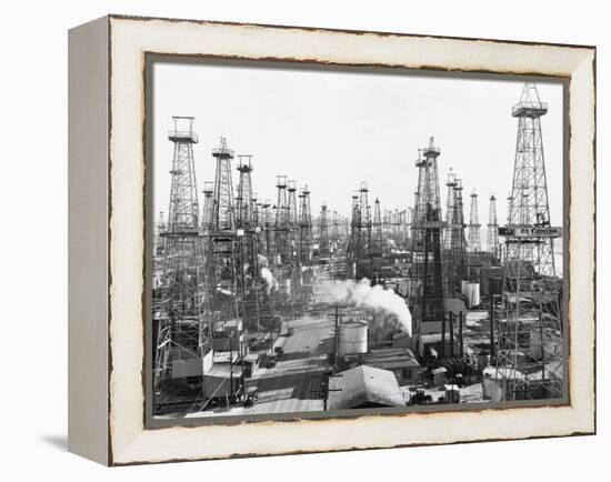 Oil Derricks in California-null-Framed Premier Image Canvas