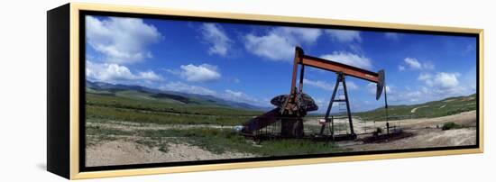 Oil Drill on a Landscape, Taft, Kern County, California, USA-null-Framed Premier Image Canvas