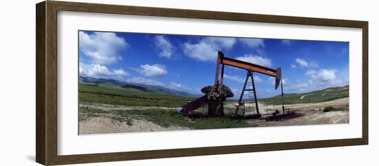 Oil Drill on a Landscape, Taft, Kern County, California, USA-null-Framed Photographic Print