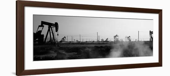 Oil Drills in a Field, Maricopa, Kern County, California, USA-null-Framed Photographic Print