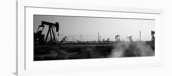 Oil Drills in a Field, Maricopa, Kern County, California, USA-null-Framed Photographic Print