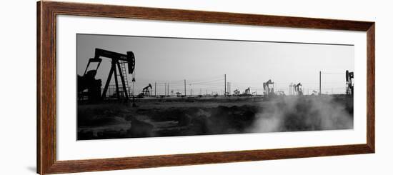 Oil Drills in a Field, Maricopa, Kern County, California, USA-null-Framed Photographic Print