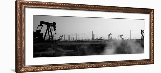 Oil Drills in a Field, Maricopa, Kern County, California, USA-null-Framed Photographic Print