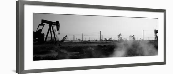 Oil Drills in a Field, Maricopa, Kern County, California, USA-null-Framed Photographic Print