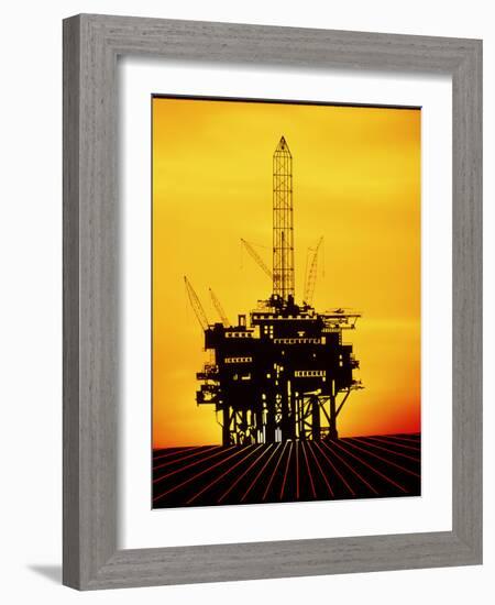 Oil Exploration Platform-Tony Craddock-Framed Photographic Print