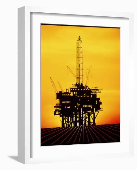 Oil Exploration Platform-Tony Craddock-Framed Photographic Print