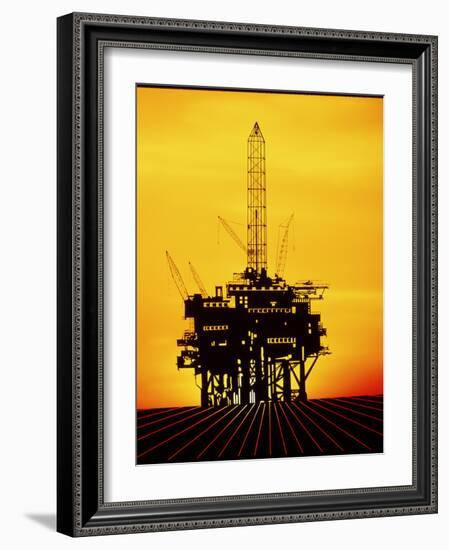 Oil Exploration Platform-Tony Craddock-Framed Photographic Print