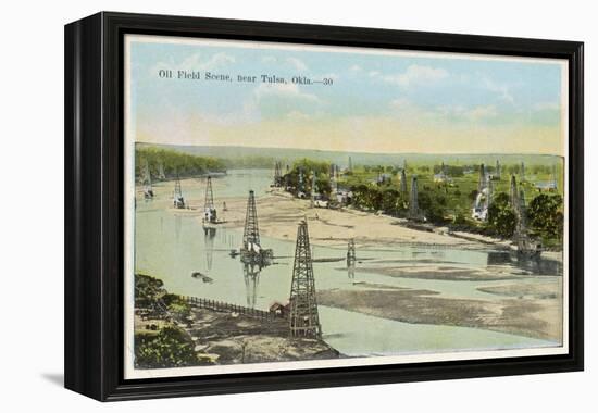 Oil Field Near Tulsa Oklahoma-null-Framed Premier Image Canvas