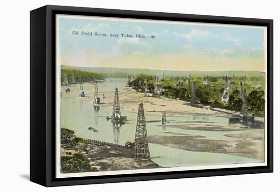 Oil Field Near Tulsa Oklahoma-null-Framed Premier Image Canvas