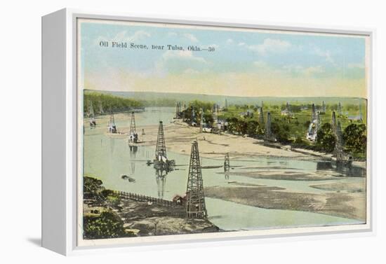 Oil Field Near Tulsa Oklahoma-null-Framed Premier Image Canvas