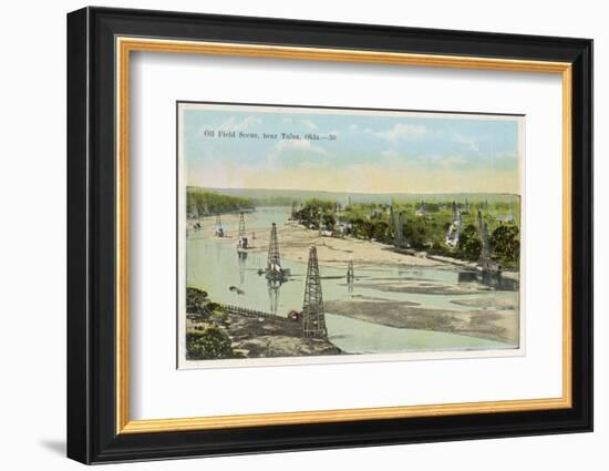 Oil Field Near Tulsa Oklahoma-null-Framed Premium Photographic Print