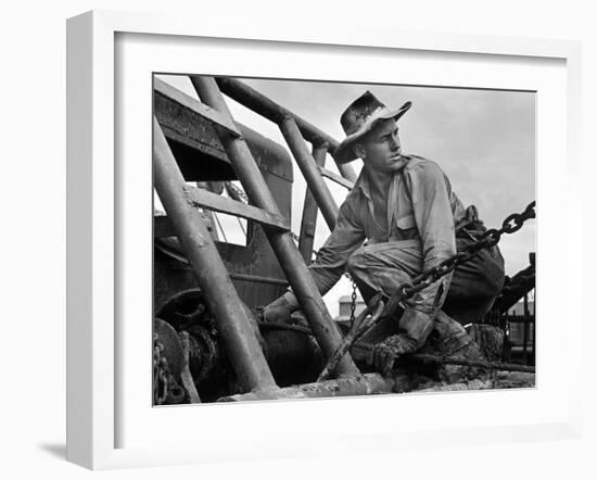 Oil Field Worker-Carl Mydans-Framed Photographic Print