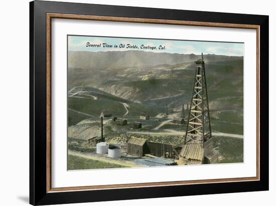 Oil Fields, Coalinga, California-null-Framed Art Print