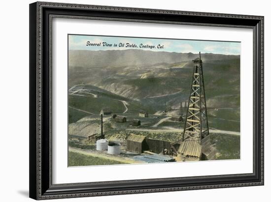 Oil Fields, Coalinga, California-null-Framed Art Print