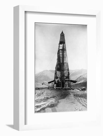 Oil Flowing in a Derrick-null-Framed Photographic Print