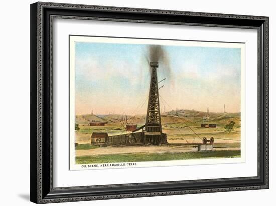 Oil Gusher, Amarillo, Texas-null-Framed Art Print