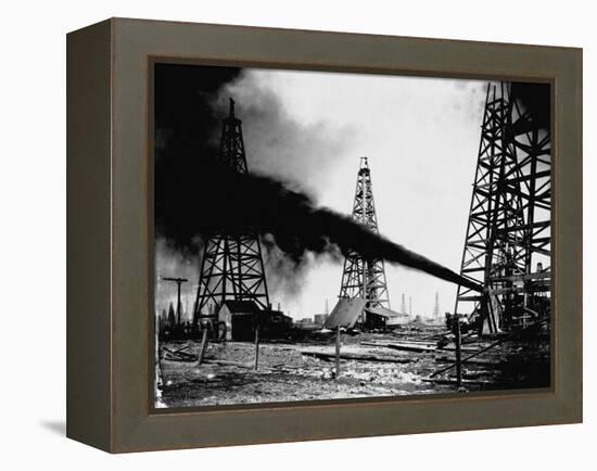 Oil Gushing from Spindletop Hill in Beaumont, Texas-null-Framed Premier Image Canvas