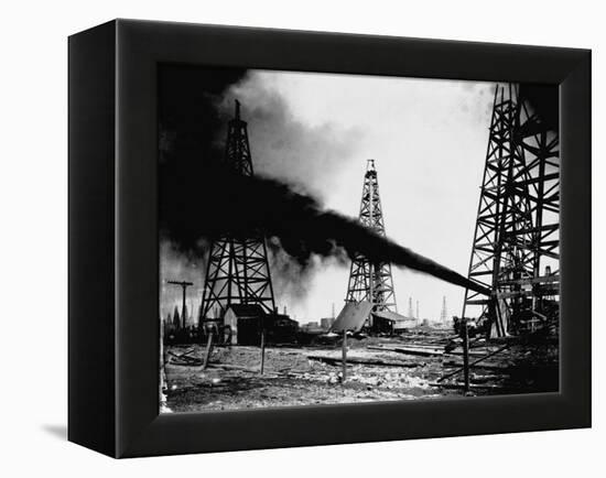 Oil Gushing from Spindletop Hill in Beaumont, Texas-null-Framed Premier Image Canvas