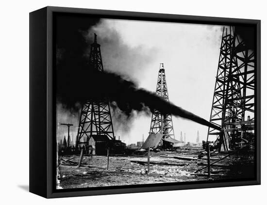 Oil Gushing from Spindletop Hill in Beaumont, Texas-null-Framed Premier Image Canvas