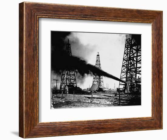 Oil Gushing from Spindletop Hill in Beaumont, Texas-null-Framed Photographic Print