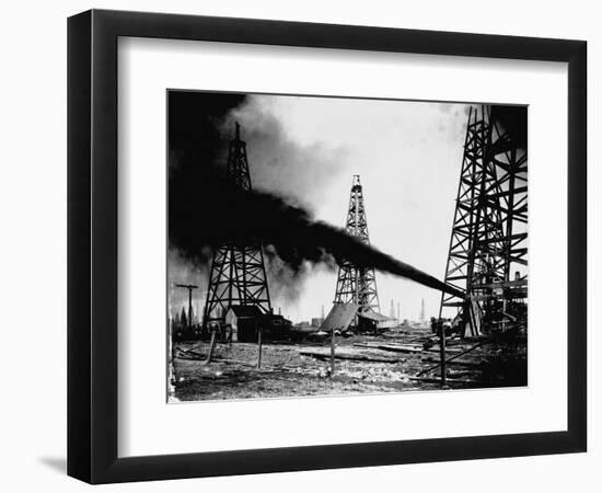 Oil Gushing from Spindletop Hill in Beaumont, Texas-null-Framed Photographic Print