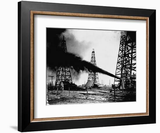 Oil Gushing from Spindletop Hill in Beaumont, Texas-null-Framed Photographic Print