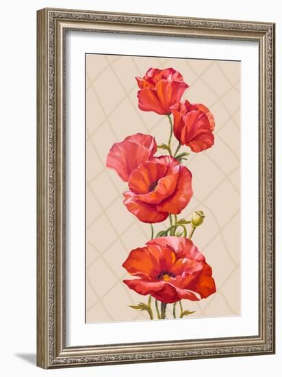 Oil Painting. Card with Poppies Flowers-Valenty-Framed Art Print