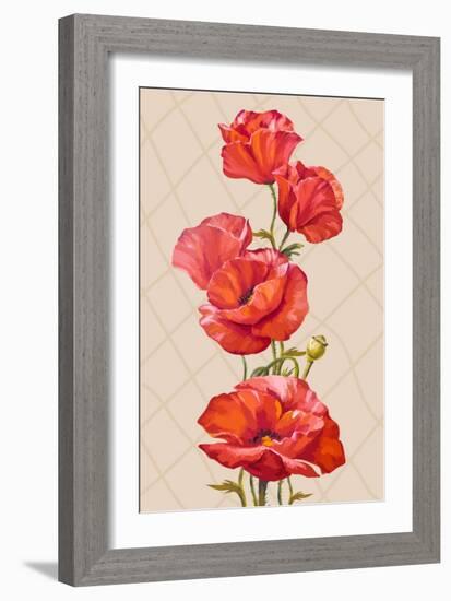 Oil Painting. Card with Poppies Flowers-Valenty-Framed Art Print