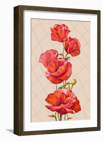 Oil Painting. Card with Poppies Flowers-Valenty-Framed Art Print