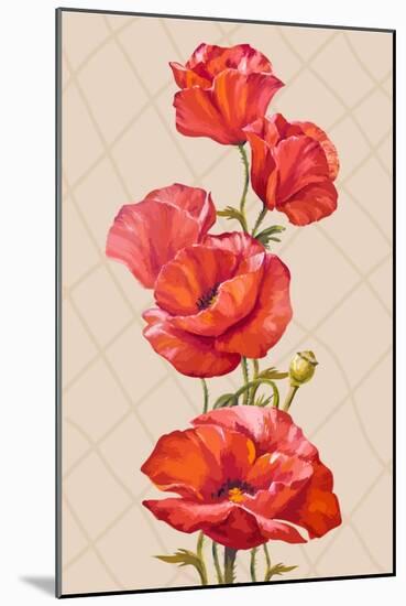Oil Painting. Card with Poppies Flowers-Valenty-Mounted Art Print