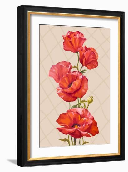 Oil Painting. Card with Poppies Flowers-Valenty-Framed Art Print