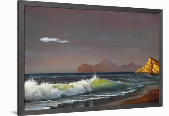 Oil Painting On Canvas , Background Of Sea Sunset-Lilun-Framed Art Print