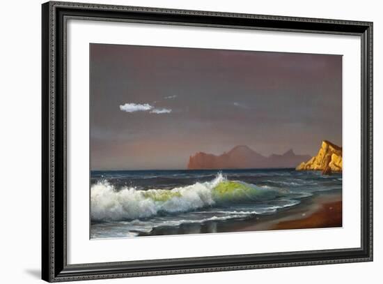 Oil Painting On Canvas , Background Of Sea Sunset-Lilun-Framed Art Print