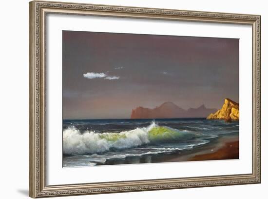 Oil Painting On Canvas , Background Of Sea Sunset-Lilun-Framed Art Print