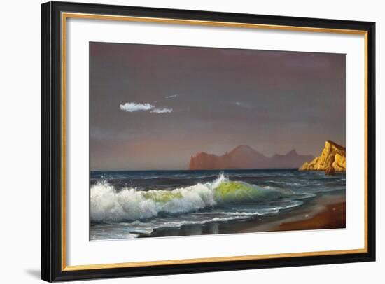 Oil Painting On Canvas , Background Of Sea Sunset-Lilun-Framed Art Print