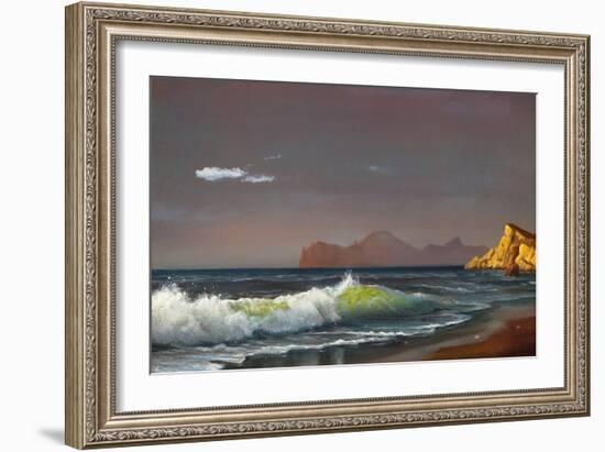 Oil Painting On Canvas , Background Of Sea Sunset-Lilun-Framed Art Print