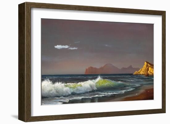 Oil Painting On Canvas , Background Of Sea Sunset-Lilun-Framed Art Print