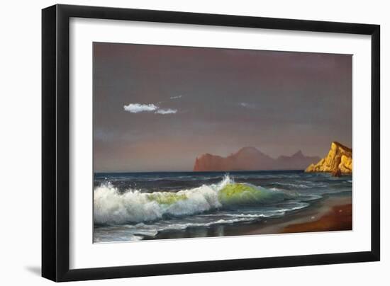 Oil Painting On Canvas , Background Of Sea Sunset-Lilun-Framed Art Print