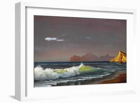 Oil Painting On Canvas , Background Of Sea Sunset-Lilun-Framed Art Print