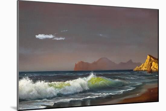 Oil Painting On Canvas , Background Of Sea Sunset-Lilun-Mounted Art Print