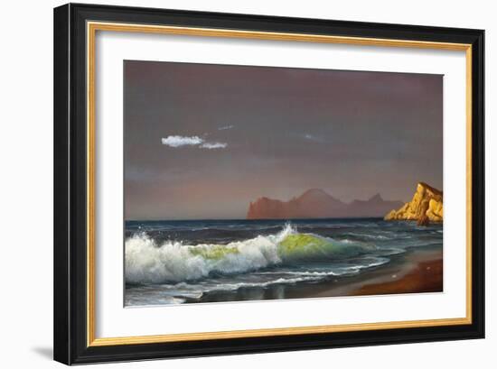 Oil Painting On Canvas , Background Of Sea Sunset-Lilun-Framed Art Print