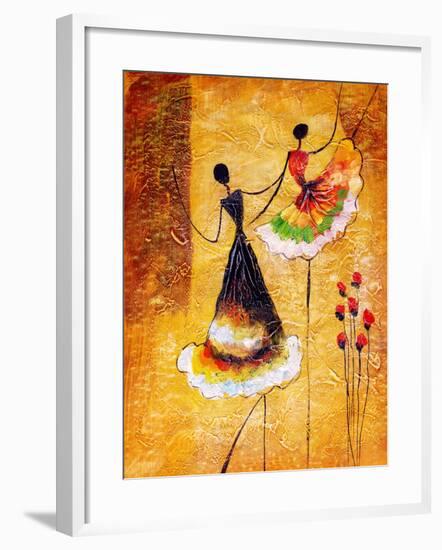 Oil Painting - Spanish Dance-CYC-Framed Art Print