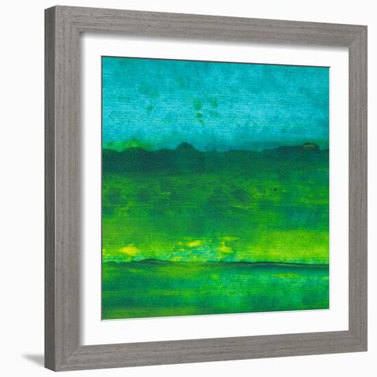 Oil Painting Texture. Green And Blue-landio-Framed Art Print