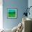 Oil Painting Texture. Green And Blue-landio-Framed Art Print displayed on a wall