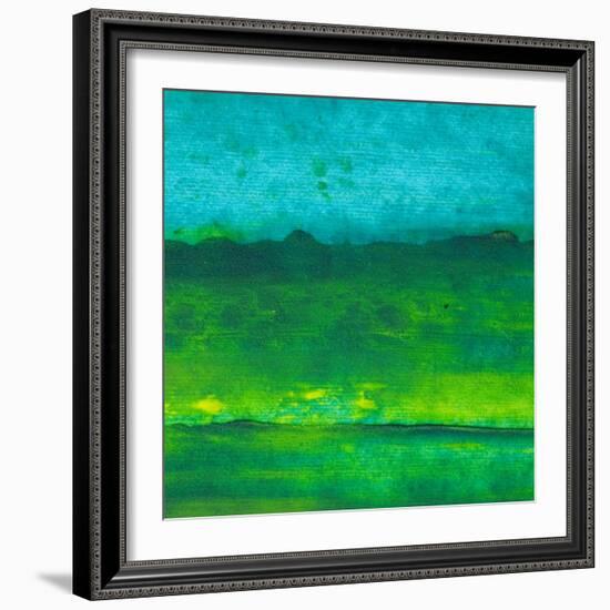 Oil Painting Texture. Green And Blue-landio-Framed Art Print