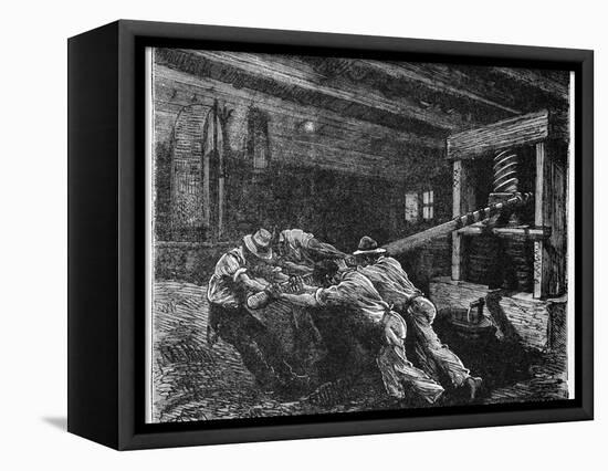 Oil Press, 19th Century-CCI Archives-Framed Premier Image Canvas
