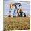 Oil Pump In a Wheat Field-Tony Craddock-Mounted Premium Photographic Print