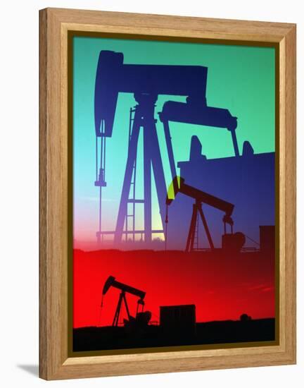 Oil Pumps, Colorado-Chris Rogers-Framed Premier Image Canvas