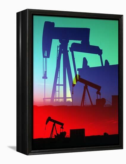Oil Pumps, Colorado-Chris Rogers-Framed Premier Image Canvas