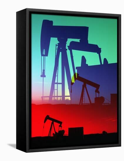 Oil Pumps, Colorado-Chris Rogers-Framed Premier Image Canvas